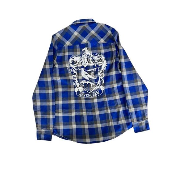 Official Harry Potter Ravenclaw Plaid Flannel Button-Down Shirt-NWT - Picture 4 of 11